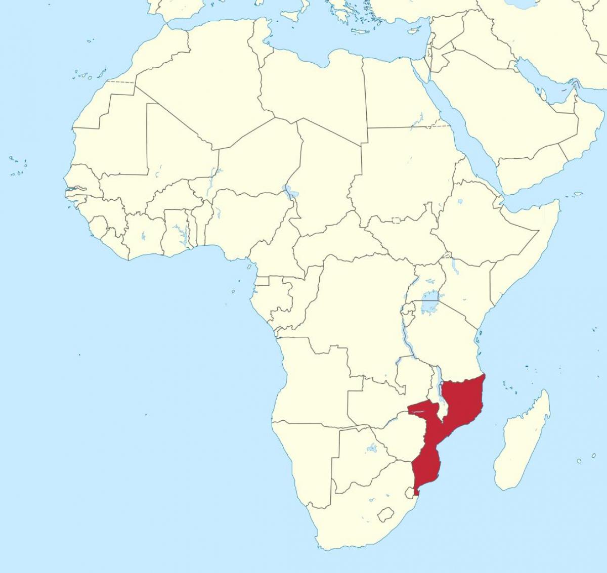 kaart van Mozambique afrika